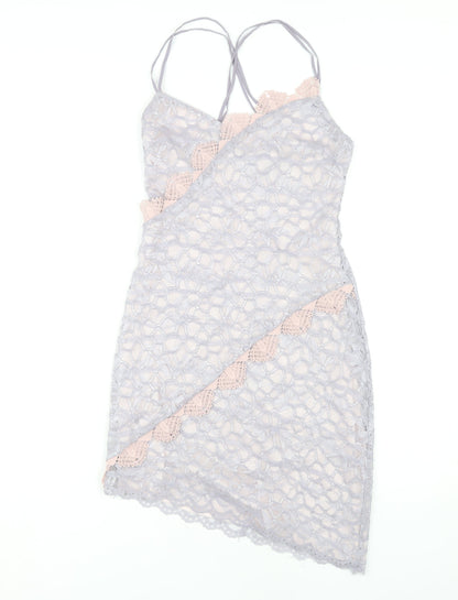 Topshop Women's Ivory Lace Midi Slip Dress UK 8