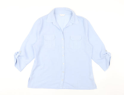Classics Women's Blue Button-Up Shirt, Size 18