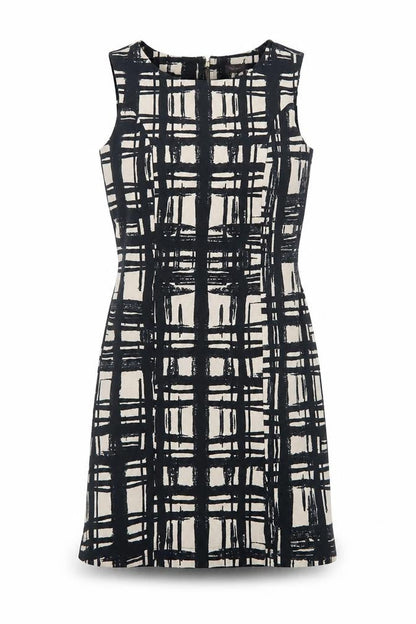 Phase Eight Women’s Black Check Sleeveless Dress, Size 12