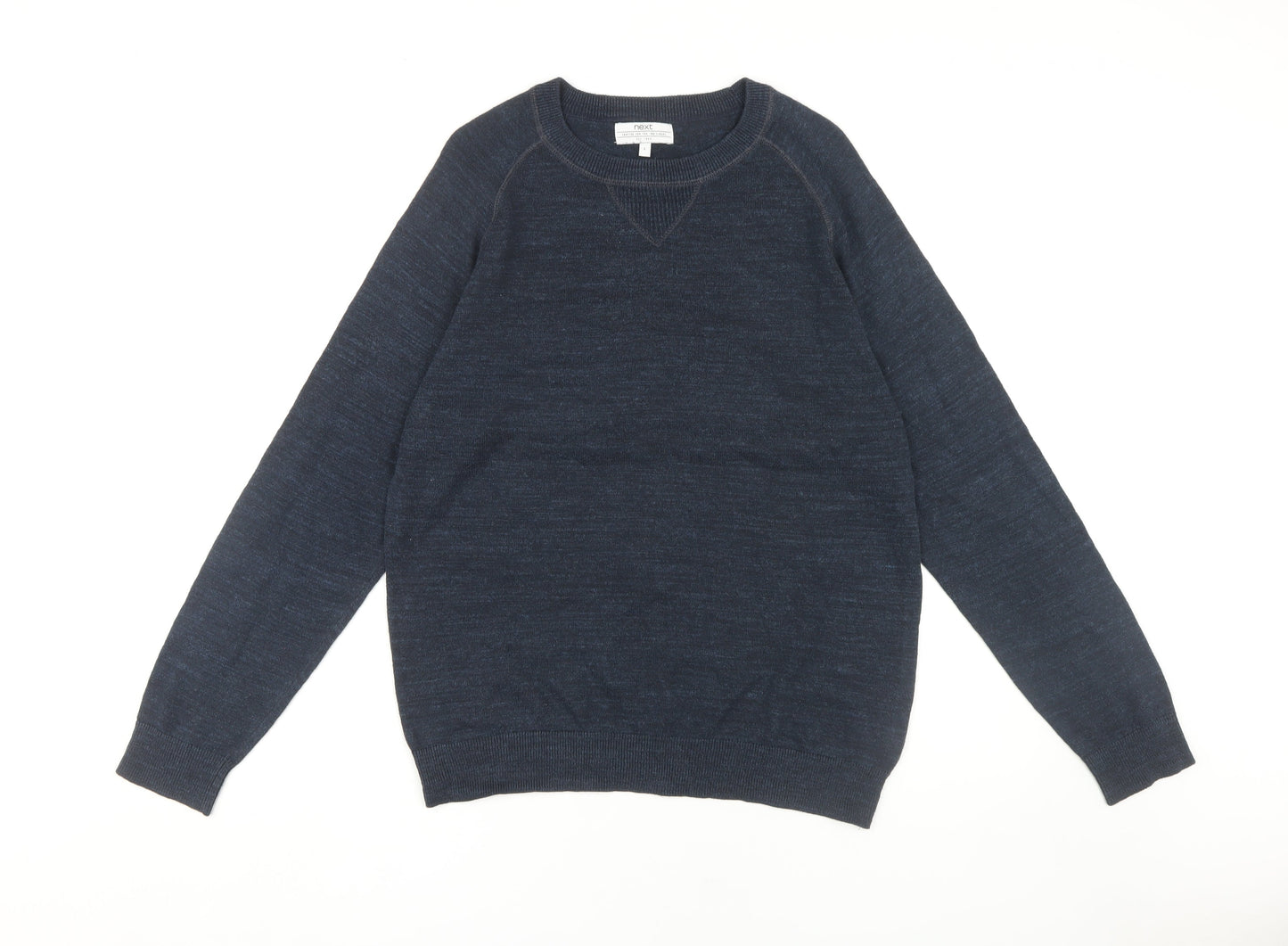 Next Men’s Blue Wool L Pullover Jumper, Crew Neck, Casual