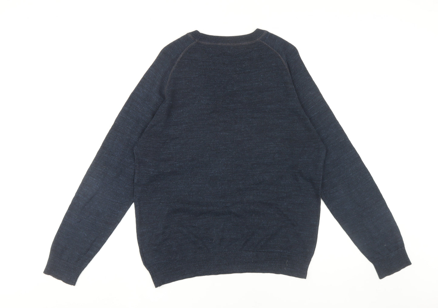 Next Men’s Blue Wool L Pullover Jumper, Crew Neck, Casual