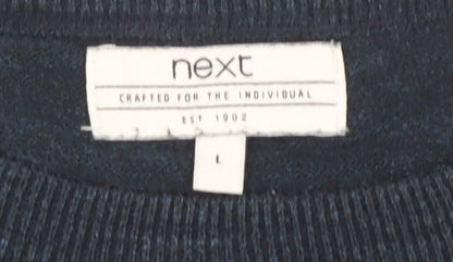 Next Men’s Blue Wool L Pullover Jumper, Crew Neck, Casual