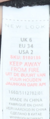 New Look Women's Black Cropped Lace Blouse UK 6