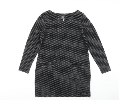 Joules Women's Black Shift Dress Size 12, Knit Fabric with Pockets