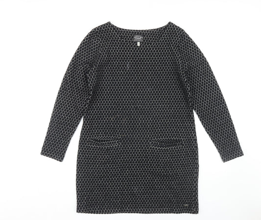 Joules Women's Black Shift Dress Size 12, Knit Fabric with Pockets