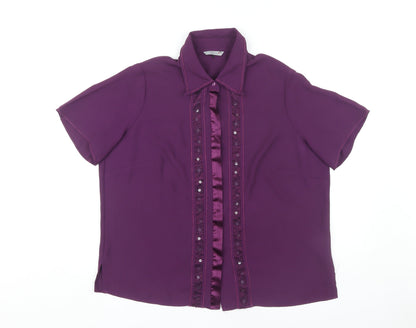 Womens UK Size 18 Marks and Spencer Purple Basic Blouse