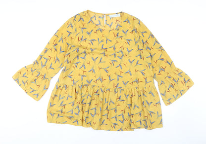 Womens UK Size M JoJo Maman Bébé Yellow Tunic Blouse