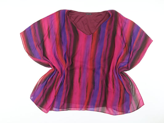 Womens UK Size 22 Roman Purple Tunic Blouse