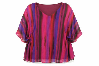 Womens UK Size 22 Roman Purple Tunic Blouse