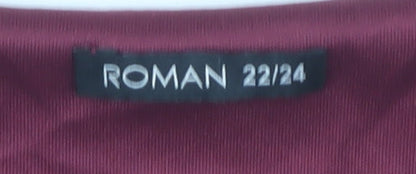 Womens UK Size 22 Roman Purple Tunic Blouse