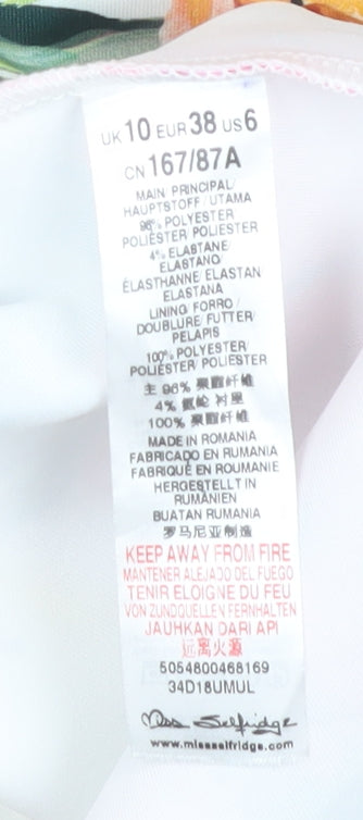 Miss Selfridge Floral Fit & Flare Dress Size 10