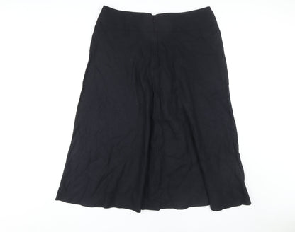 Marks and Spencer Women's Black Midi Skirt, Size 16