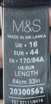 Marks and Spencer Women's Black Midi Skirt, Size 16