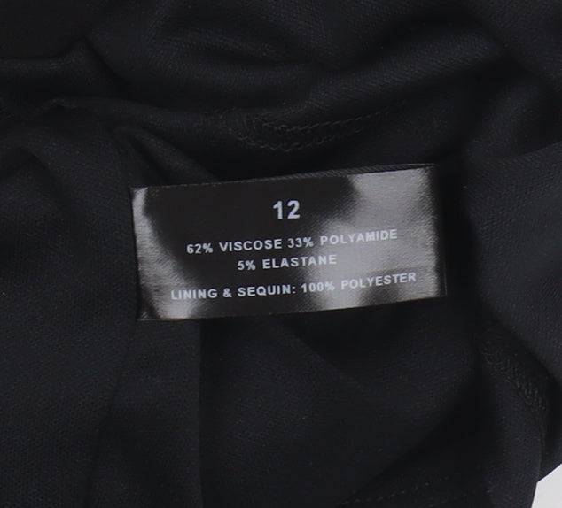 Shubette Women's Black Sequin Cocktail Dress Size 12
