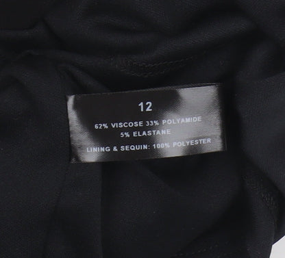 Shubette Women's Black Sequin Cocktail Dress Size 12