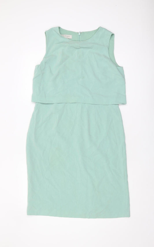 Hobbs Women's Green Shift Dress Size 12 Knee Length