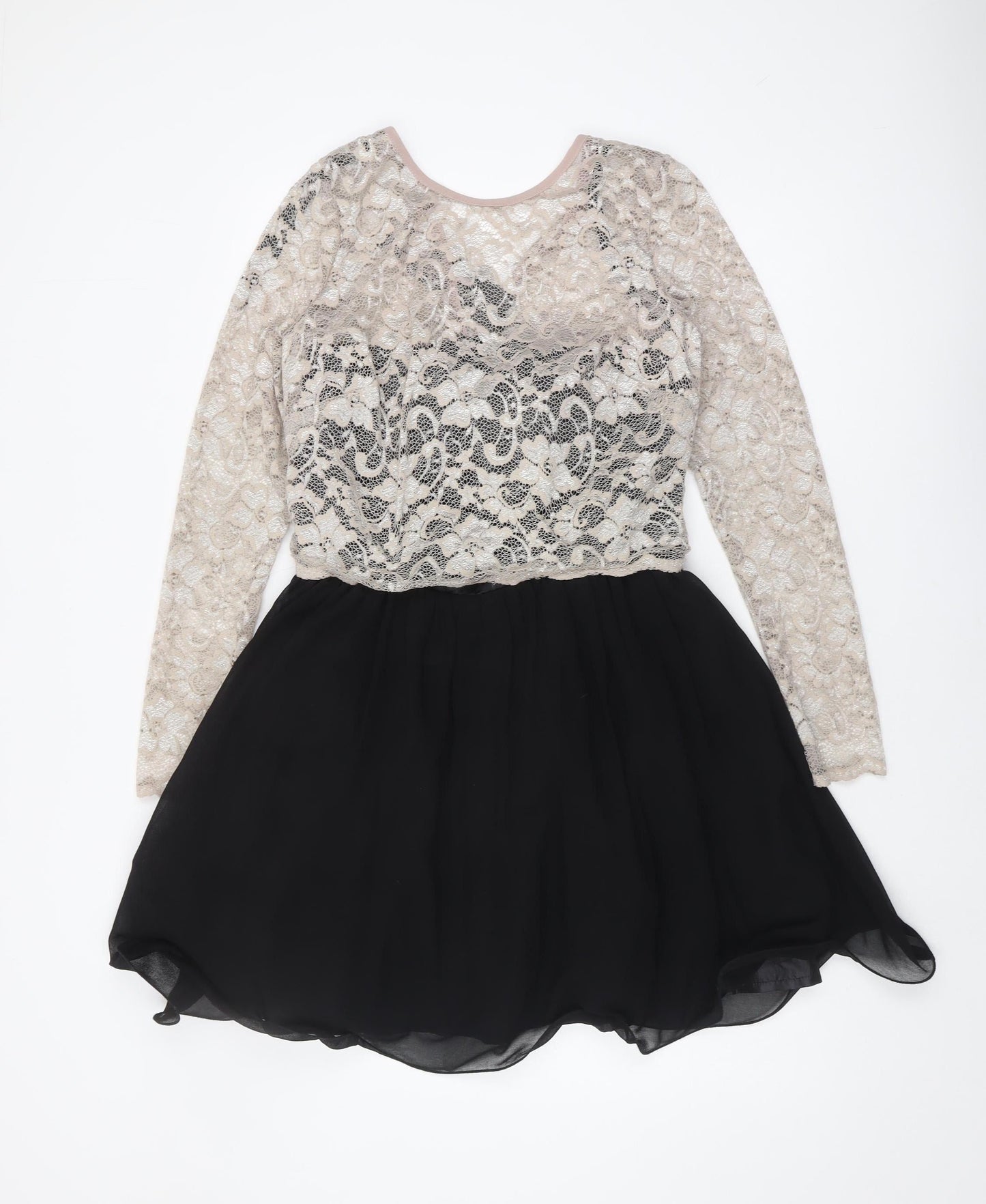 Little Mistress Women's Fit & Flare Black Lace Dress, Size 12