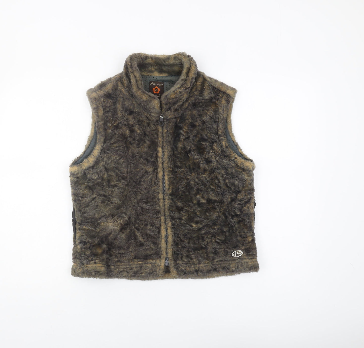 Free Soul Women's Brown Full Zip Waistcoat M