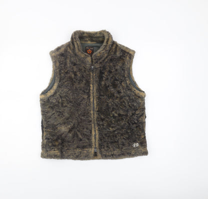 Free Soul Women's Brown Full Zip Waistcoat M