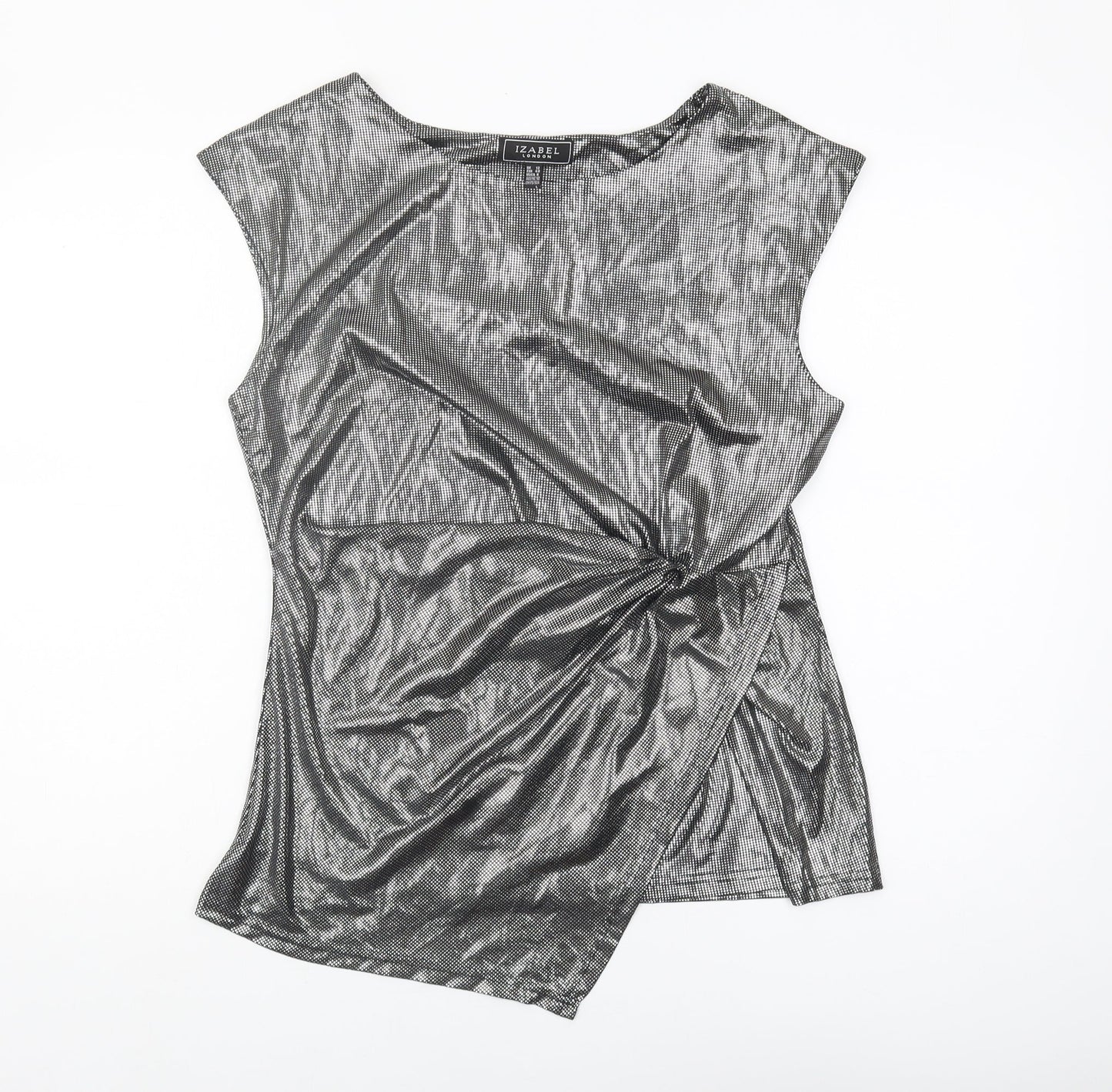 Womens UK Size 12 Izabel London Silver  Blouse