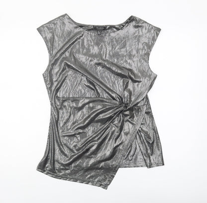 Womens UK Size 12 Izabel London Silver  Blouse