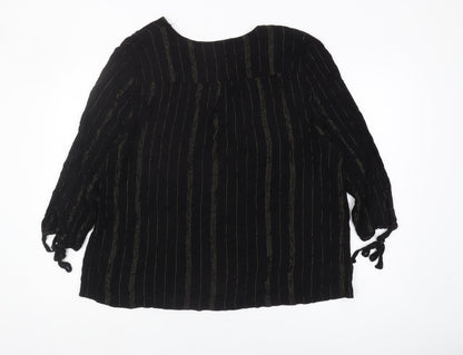 Womens UK Size 12 John Lewis Black Basic Blouse
