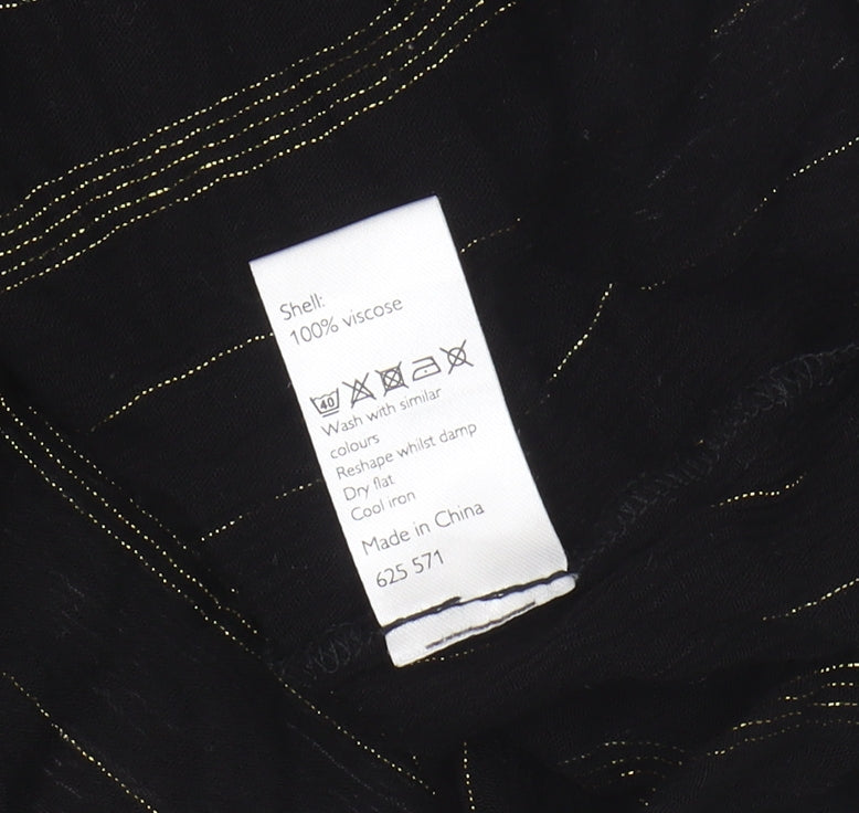 Womens UK Size 12 John Lewis Black Basic Blouse
