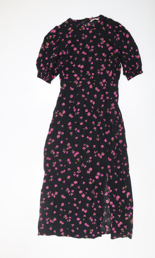 John Lewis Women's Black Floral Midi Dress