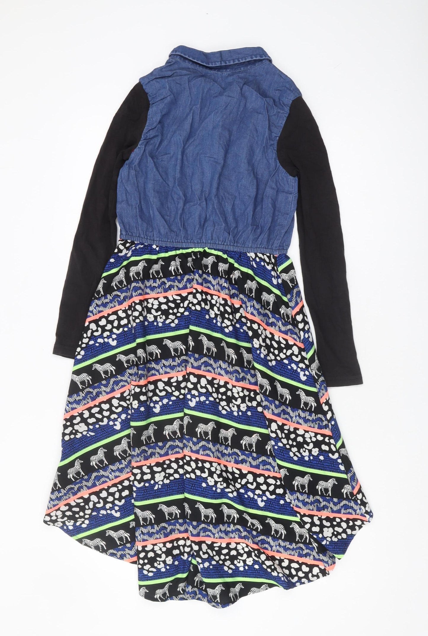 Blue Zoo Girls Animal Print Shirt Dress, Size 14, Casual Fun