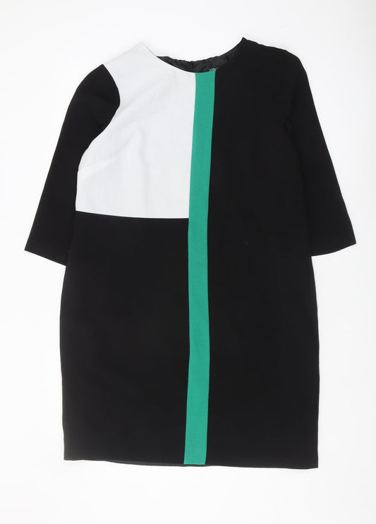 Debenhams Women's Black Size 16 Colourblock Shift Dress
