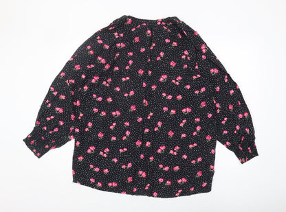 Capsule Women's Black Floral Blouse, Size 16