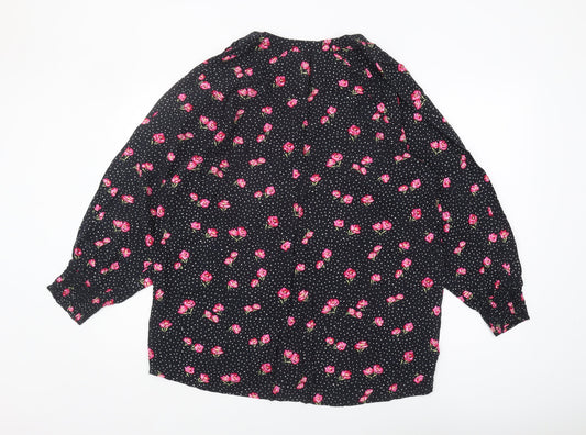 Capsule Women's Black Floral Blouse, Size 16