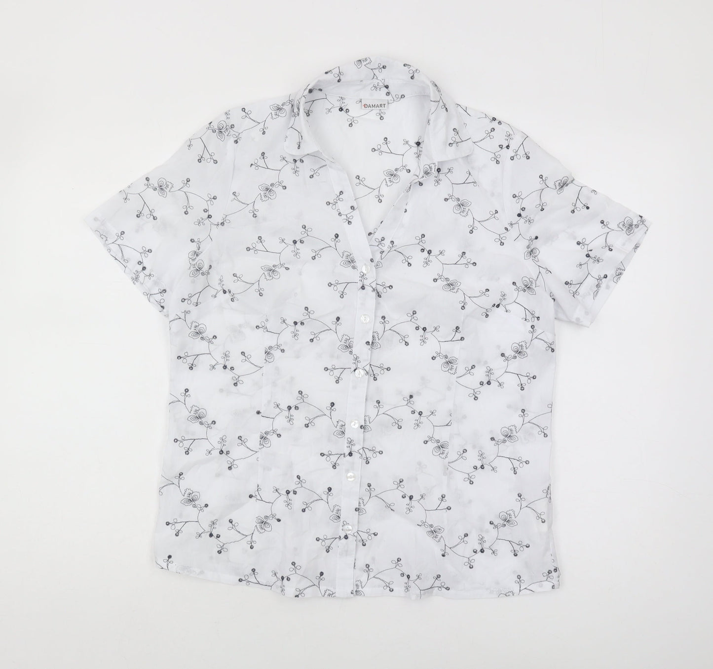 Womens UK Size 12 Damart White  Button-Up