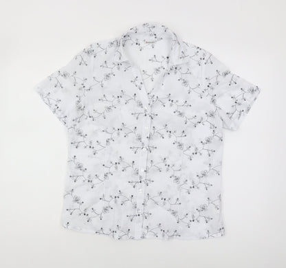 Womens UK Size 12 Damart White  Button-Up
