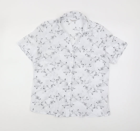 Womens UK Size 12 Damart White  Button-Up