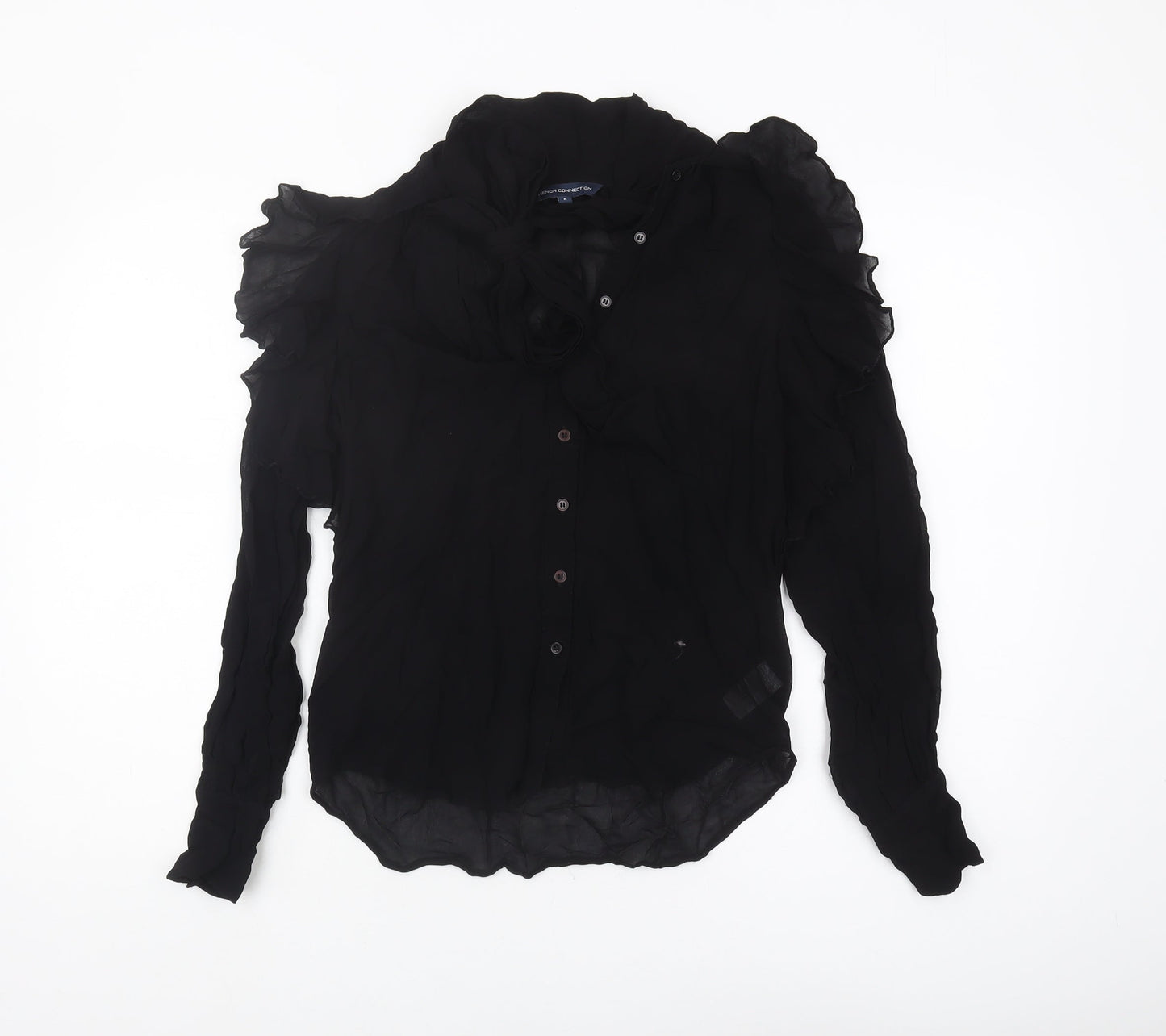 French Connection Women's Black Viscose Blouse Size 8