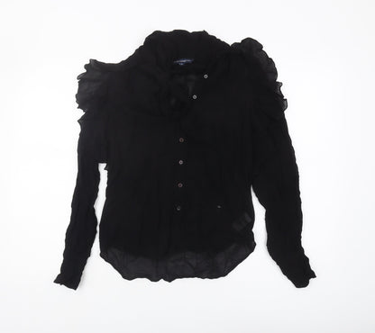 French Connection Women's Black Viscose Blouse Size 8