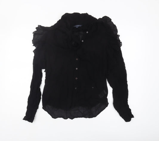 French Connection Women's Black Viscose Blouse Size 8