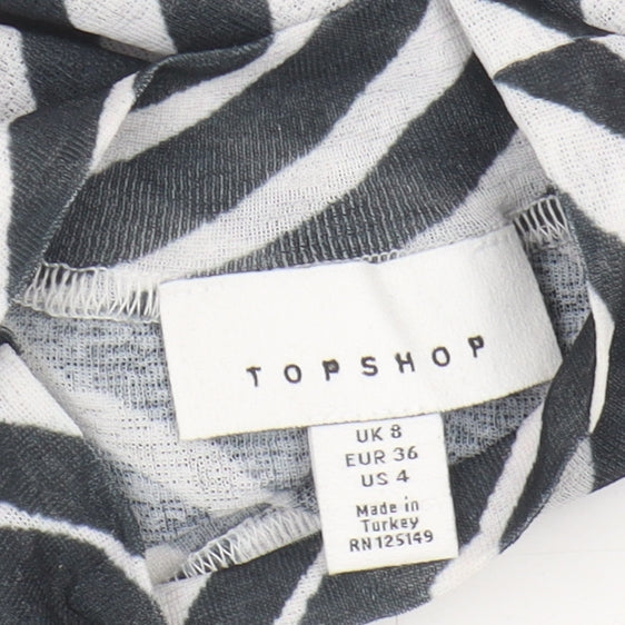 Womens UK Size 8 Topshop Multicoloured Basic T-Shirt