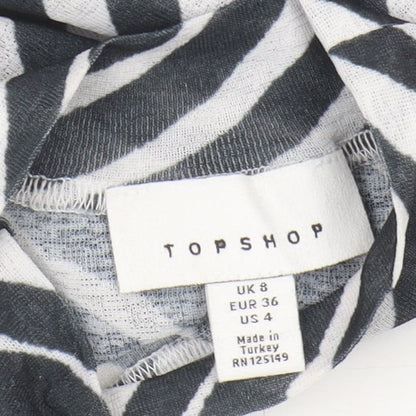 Womens UK Size 8 Topshop Multicoloured Basic T-Shirt