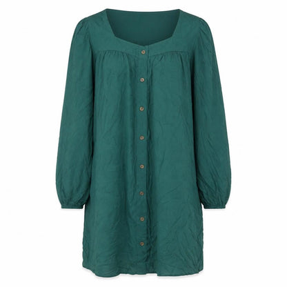 ASOS Women's Green Button-Up 3/4 Sleeve Dress