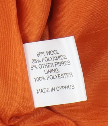 Simply Classic Women's Orange Wool Pencil Skirt 12
