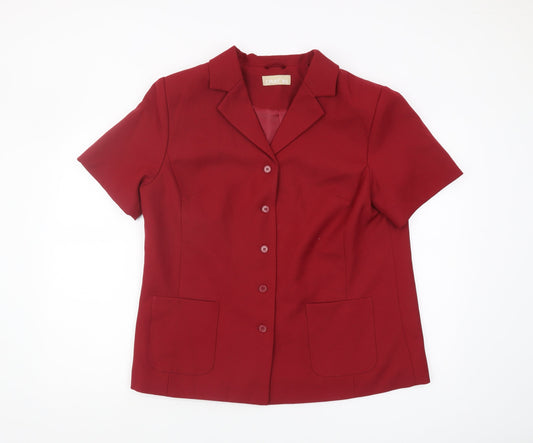 Daxon Women's Red Blazer 20 Short Sleeve