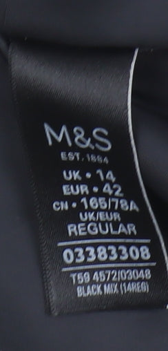 Marks and Spencer Women's Black Plaid Skirt Size 14