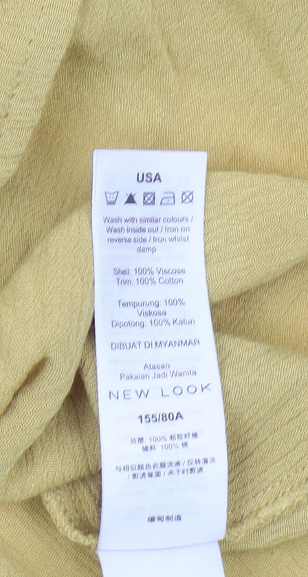 New Look Women's Yellow Off-Shoulder Peasant Blouse, Size 6