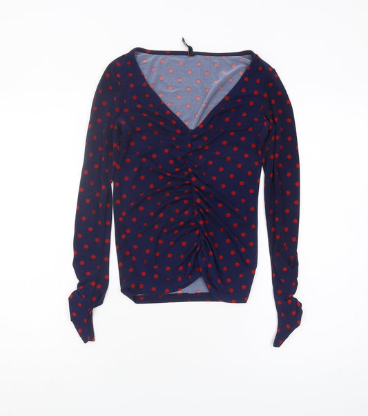 Womens UK Size S Stradivarius Blue Basic Blouse