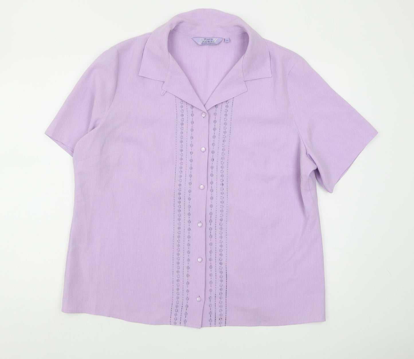 Womens UK Size 20 Honor Millburn Purple  Button-Up