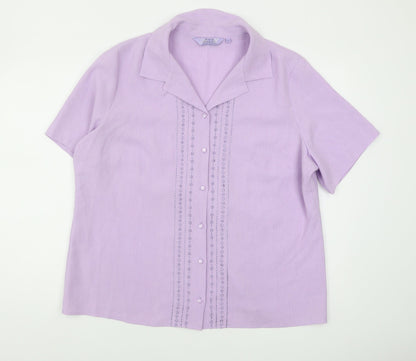 Womens UK Size 20 Honor Millburn Purple  Button-Up