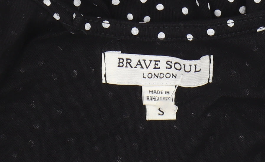 Womens UK Size S Brave Soul Black Basic Tank