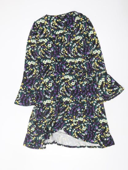 Simply Be Women's Multicoloured Floral Wrap Dress Size 12